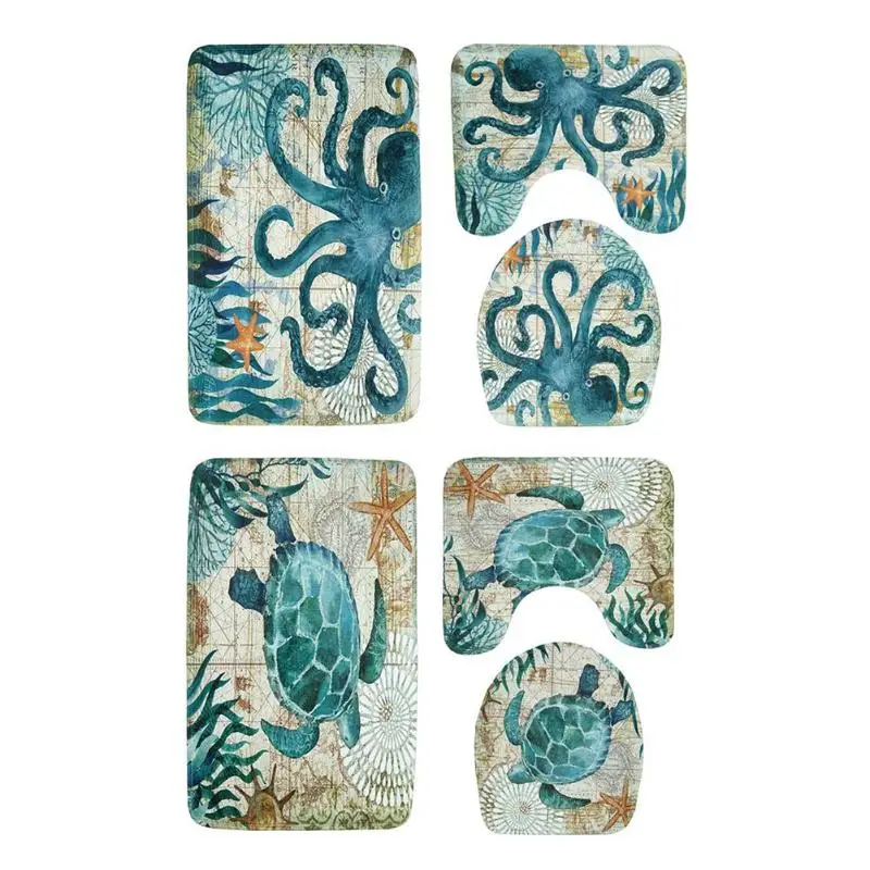 

3Pcs/set Bathroom Mat Set Non-Slip Bath Rug Carpet Lid Cover Mat for Toliet Bath Mat Home Decoration Bathroom Products
