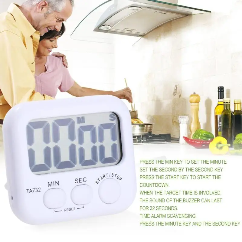 LED Digital Electric Kitchen Countdown Magnetic Timer Back Stand 2018 Cooking Count UP Alarm Clock Gadgets Universal Tools | Дом и сад
