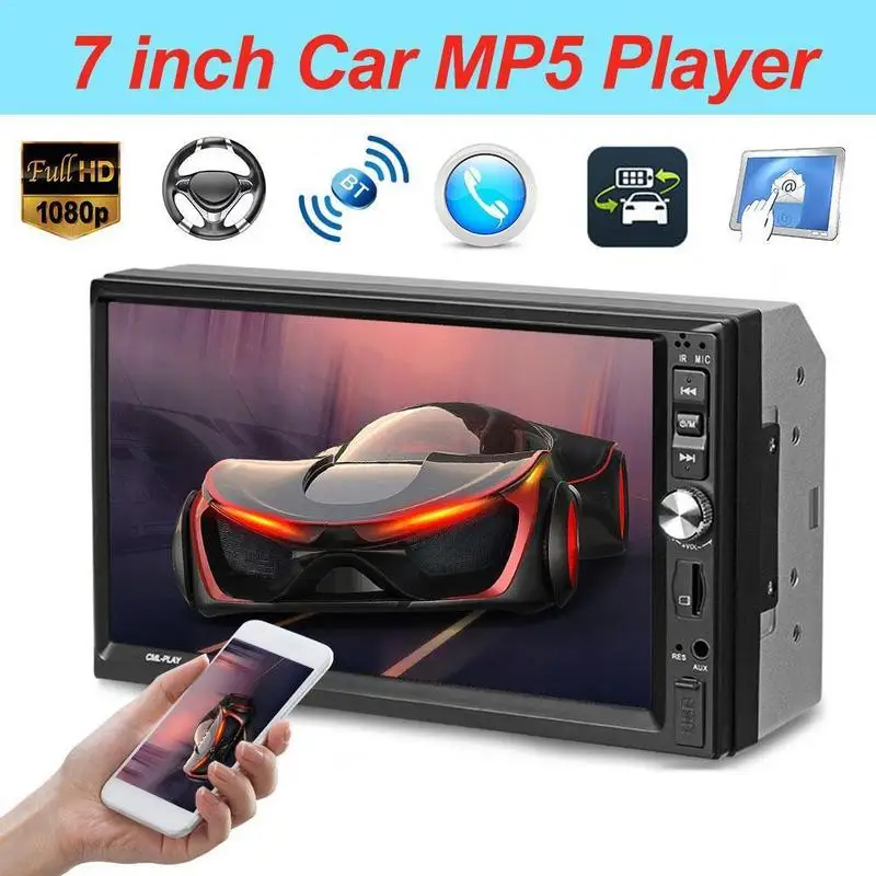 

7 In Car Multimedia Player HD 2 Dins Mobile Phone Interconnect Player Bluetooth Hands-free FM Audio Radio MP5 Player