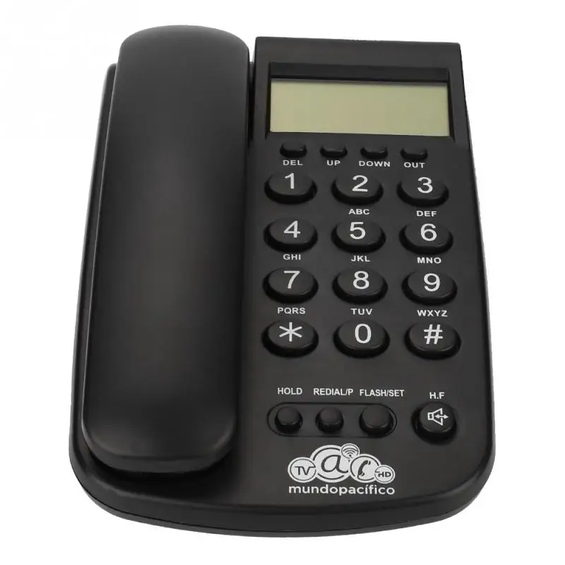 

Home Landline Telephone DTMF/FSK Wired Phone with Speakerphone 50 Incoming Call Records Check Funcation Support Flash Function