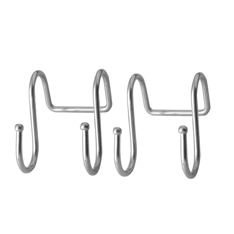 

Premium 2 Pack Dual S Shaped Hooks Stainless Steel Home Office Bath Coat Caps Towel hanger Kitchen Spoon Pan Pot Holder Rack