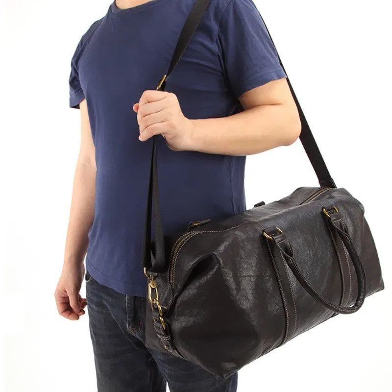

New Arrival Portable Business Travel Luggage Bag Men Large Capacity Handbag Genuine Leather Shoulder Bags Sacoche Homme Bolsa