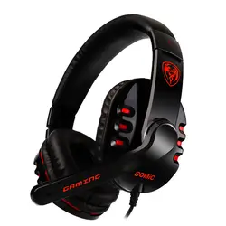 SOMiC G927 оригинальный Виртуальный 7,1 Surround Sound Gaming Headset мощные басы с Микрофоном Объем Управление Over-ear повязка на голову