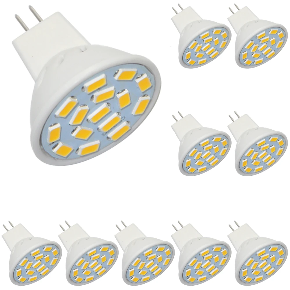 10 шт. JYL GU4 MR11 светодиодные лампы 5730SMD AC/DC 10В 30В заменить галогенный прожектор