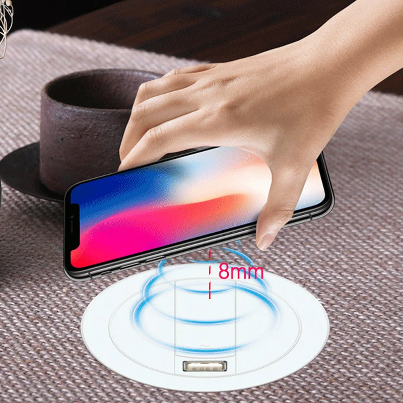 For IPhone X XS for Samsung S9 8 Embed Desktop Fast Wireless Charger