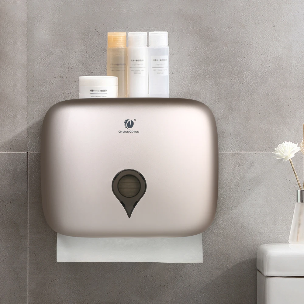 

Bathroom Waterproof Tissue Box Plastic Toilet Paper Tissue Dispenser Holder No Drilling Wall Mounted C-fold Hand Towel Dispenser