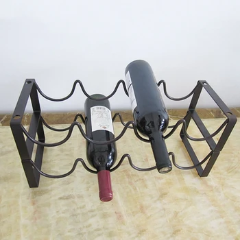 

Vintage Retro Strong Creative Wire Wine Rack Bottles Wine Display Rack Stand Storage Holds 4 Bottles Home Accessory