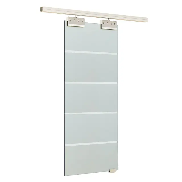 Herraje para Puerta Corredera 186 cm HOMCOM Plata_B81-001