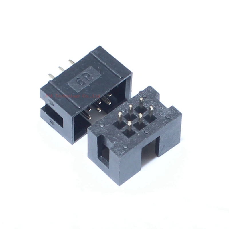 

10pcs dc3-6p 2.54MM pitch JTAG ISP MALE SOCKET straight idc box headers PCB CONNECTOR DC3 DOUBLE ROW 2x3PIN 6PIN 6P HEADER