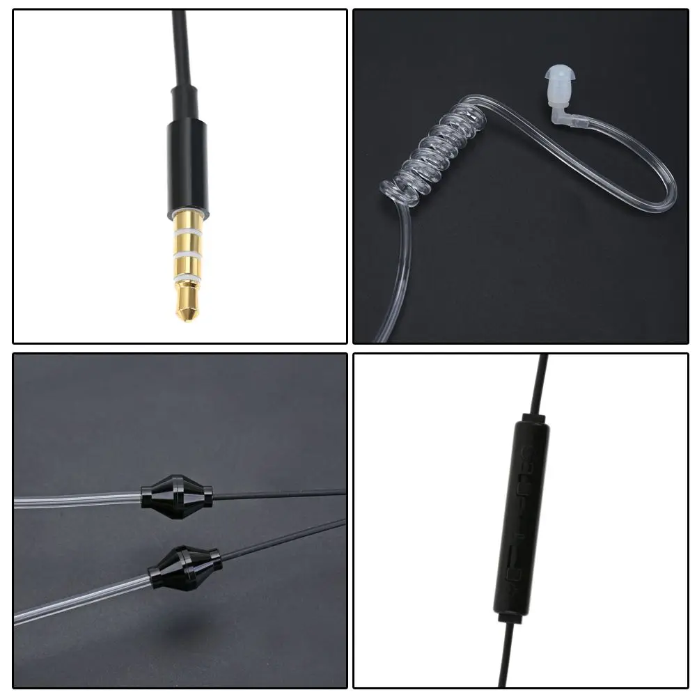 3.5mm Plug Air Tube Anti Radiation Earphone 2 Acoustic Stereo Headset for iPhone Samsung|Наушники и гарнитуры| |