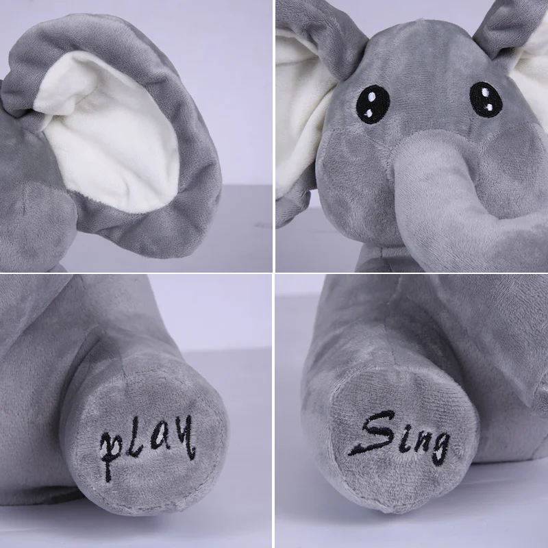 Музыка слон плюшевые мягкие интерактивные игрушки подарки для младенцев Дети поющая кукла мягкие животные украшения Peluche Рождественские предложения