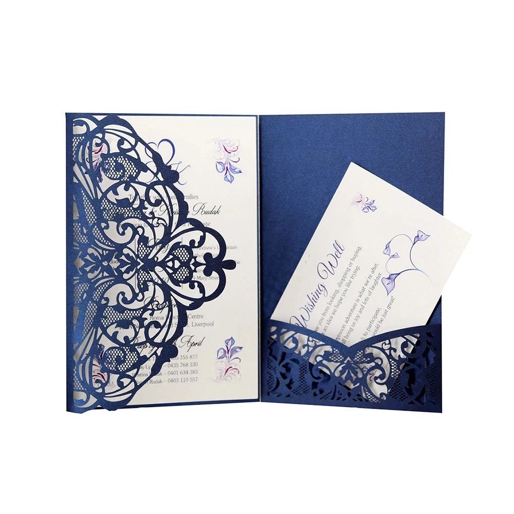  Decor Cut Wedding Invitation Cards Laser 10pcs Party Supplies European Greeting Card Beauty Tri-fol - 33014347004