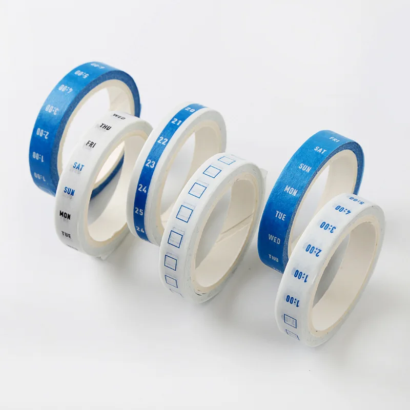 4 pcs / set Adhesive Tape Practical Week Plan Time Axis Schedule Lattice Masking Tape Diary Decorative Sticker Cute Stationery