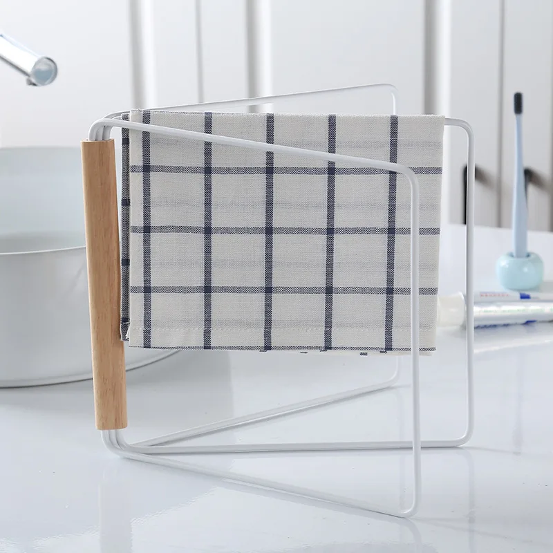 

LM Metal Towel Storage Rack Modern Kitchen Countertop Dishcloth Kitchen Storage Organization