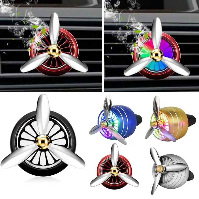 

Car Accessories Car Air Freshener With Led Light Conditioning Outlet Fan Perfume Car Fragrance Clip Decoration Drop Shipping