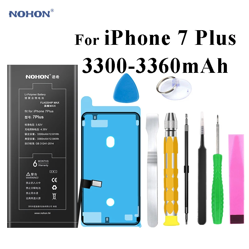 Оригинальный аккумулятор NOHON для Apple iPhone 7 6s 6 Plus 7Plus 6sPlus 6Plus 7P 6P 6sP 1715 3650 мАч Сменные