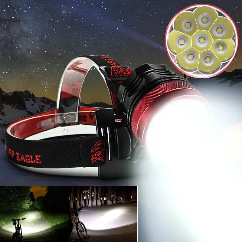 

8*T6 80000lm Smuxi headlamphead light 3 Mode headlight aluminum alloy for hunting cycling mountaineering camping