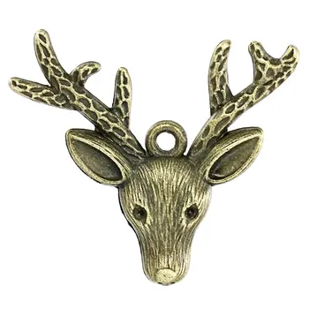 

Lovely Charm Pendants Deer Head Antique Bronze 3.7x3.1cm,30PCs (K02510)