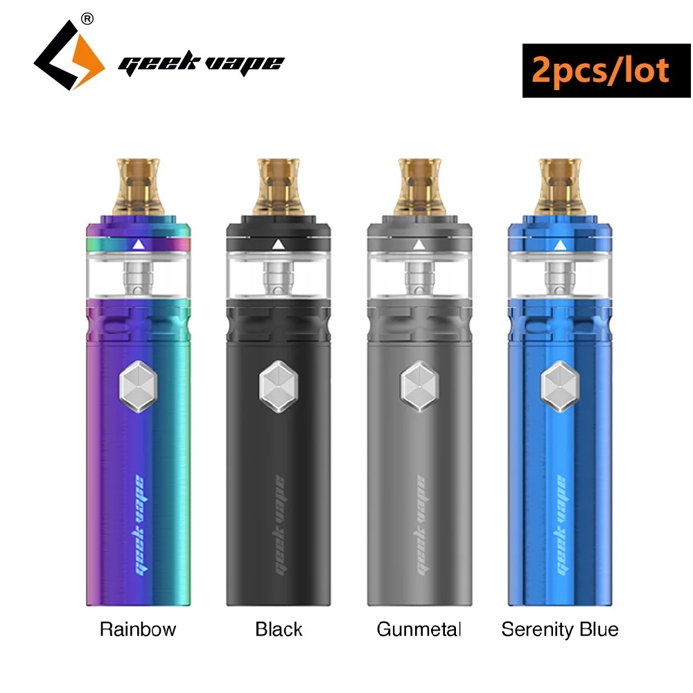 

2pcs/lot Geekvape Flint Starter Kit 1000mAh Built-in Battery E-cig Vape Kit with 2ml Flint Tank IPX5 Waterproof MTL Vaping Kit