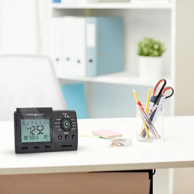 Desktop Alarm Clock Muslim Prayer Clock Desktop Compass Alarm Clock Electronic Calendar With Alarm Snooze Temperature Function Desktop Alarm Clock Muslim Prayer Clock Desktop Compass Alarm Clock Electronic Calendar With Alarm Snooze Temperature Function