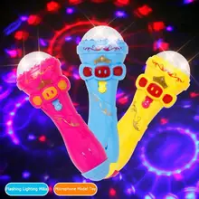 Творческий микрофон модельное освещение игрушки Беспроводная Музыка Караоке мигающий прожектор майка детская игрушка подарок