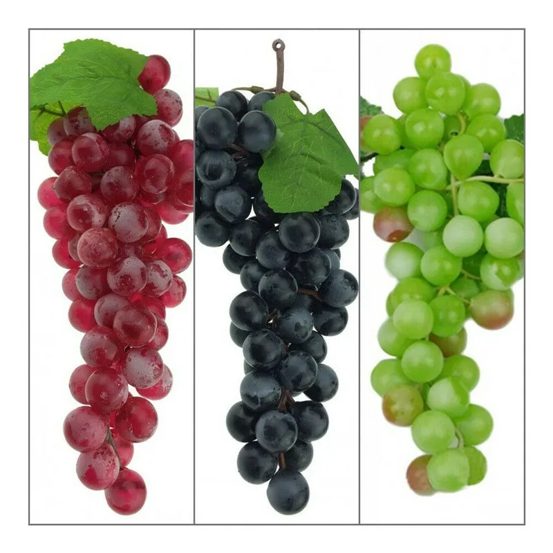 Uva artificiales fruta de plástico comida falsos realista uva Boda Fiesta Decoración De Hogar