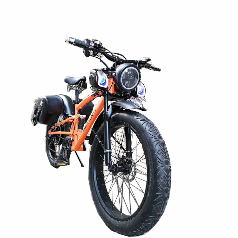 

Custom 26inch Snow Electric Mountain Bicycle 48v 1000w Lithium Battery E-motor Fat Ebike 4.0 Tires Electric Bike Soft Tail Snow