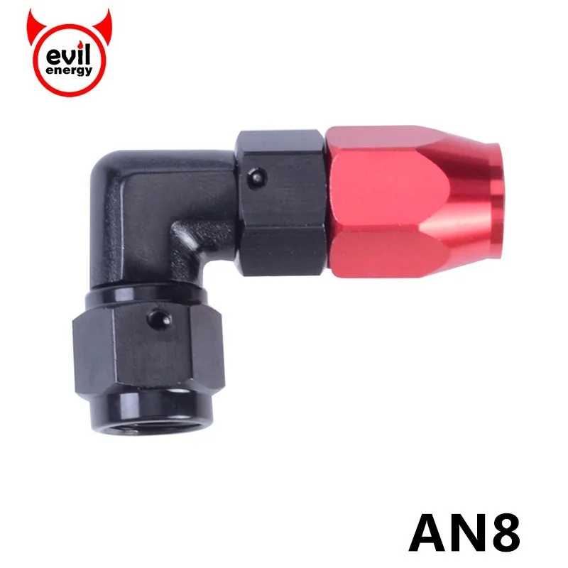 

evil energy AN8 Enforced Adaptor Fittings 8 AN 0 45 90 Degree Aluminum Fitting Hose End Oil Cooler Fittings Fuel Hose Adapter