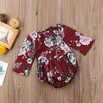 

Pudcoco Girl Clothes Infant Baby Girls Cotton Floral Long Sleeve Jumpsuit Romper Outfits Set