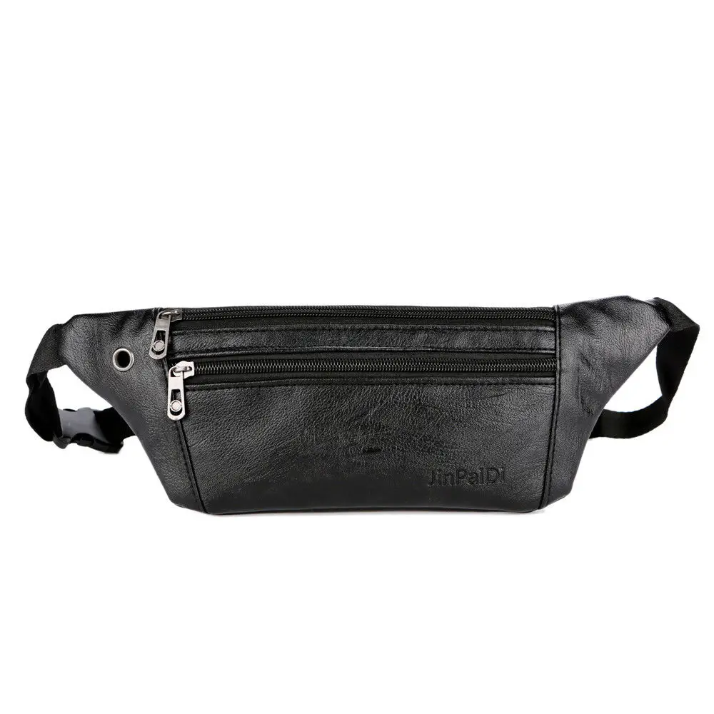 

PU Leather Black Brown Color Fanny Pack Waist Pack Belt Bag Bum Bag