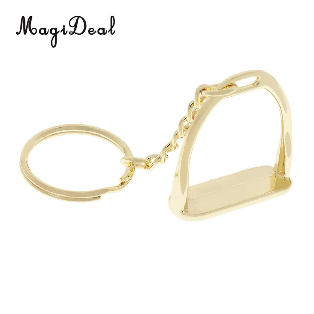 Lightweight Zinc Alloy English Horse Riding Equestrian Sports Stirrup Key Chain Holder 4