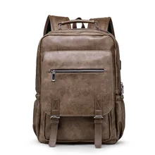 New Leather Men Backpack Retro Casual 15 New Leather Men Backpack Retro Casual 15