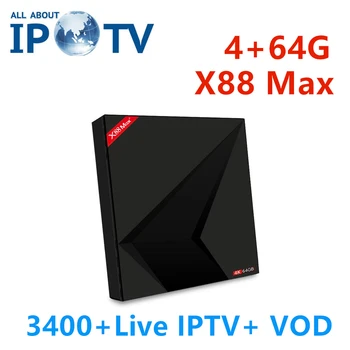 

Original X88 Max+ Tv Box Android 9.0 OS Smart IPTV Europe Arabic UK USA French Egypt Iran Spain Turkey Italy X88max+ Set Top Box