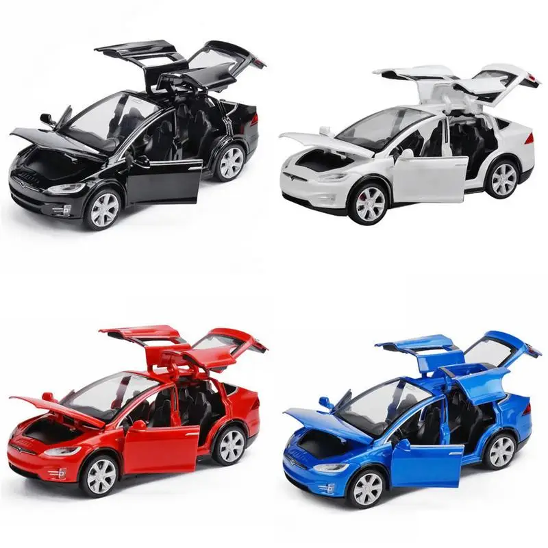 

1:32 Tesla Model X90 Metal Model Acousto-optic Pull-back Toy Car