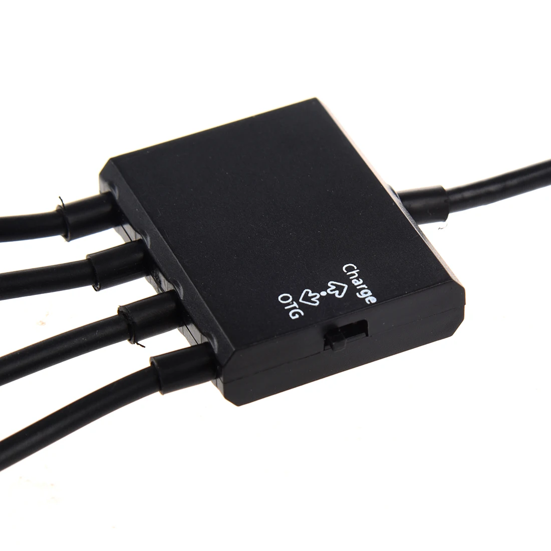 Черный USB 4-портовый микро Мощность грузовой переносной кабельный хаб адаптер
