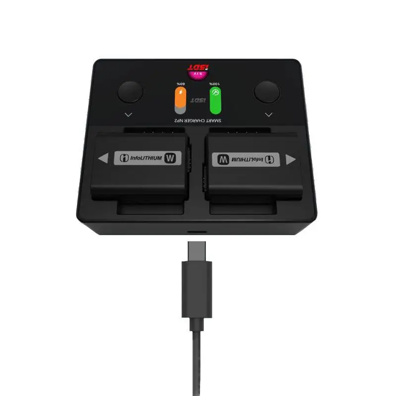 

LeadingStar ISDT NP2 18W DC Dual Channel IPS LCD Camera Charger for Sony NP-FZ100 NP-FW50 NP-BX1 Battery