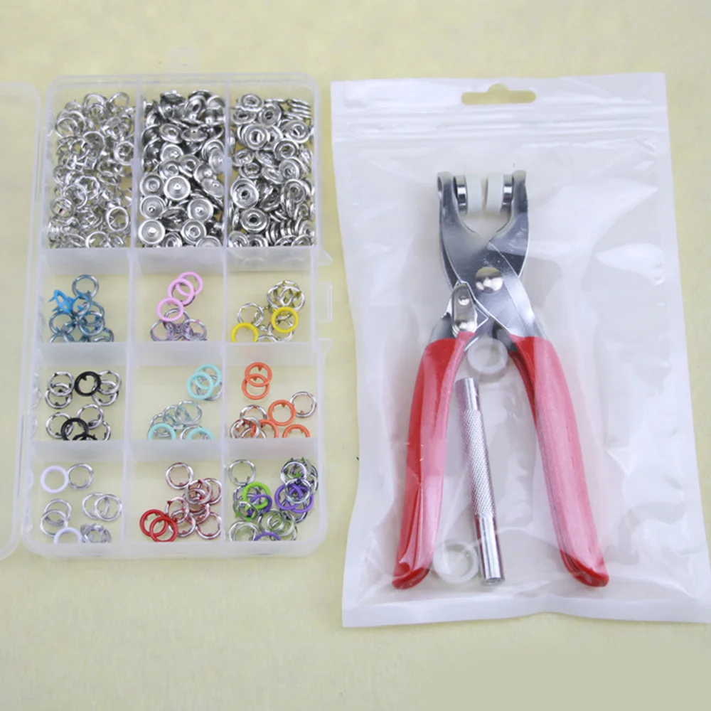 

100/150pcs Prong Pliers Ring Press Studs Snap Popper Fasteners Cloth Button DIY Tools