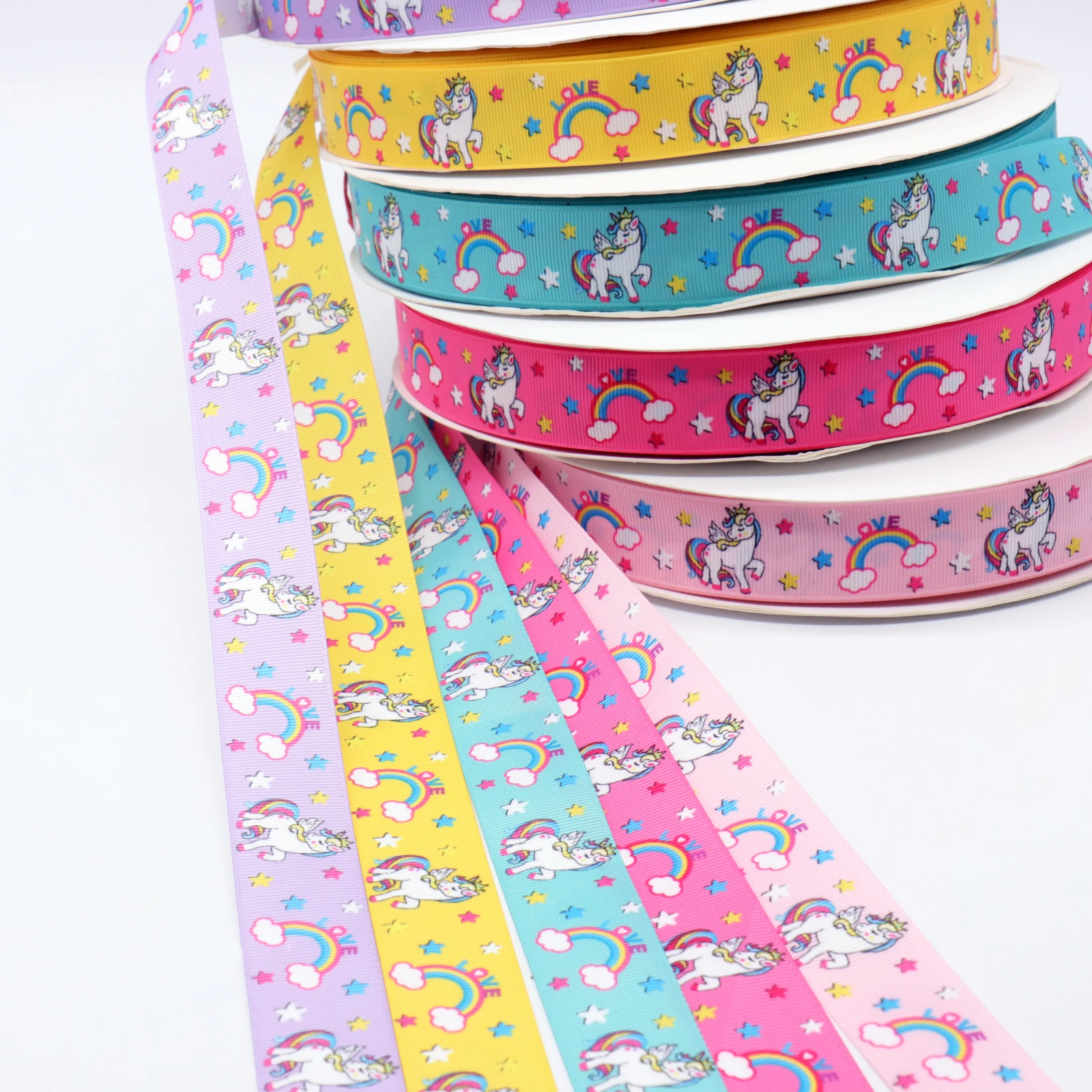 

1yard 2.5cm Unicorn Cartoon Ribbon DIY Gift Packaging.Grosgrain Ribbon Printed Grosgrain Ribbon Gift Box Ribbon Party DIY Decor