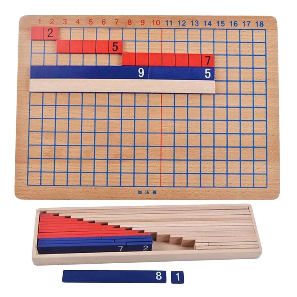 Montessori Addition and Subtraction Board Wooden Math Exercise Toy Educational Family Game Kids Gift