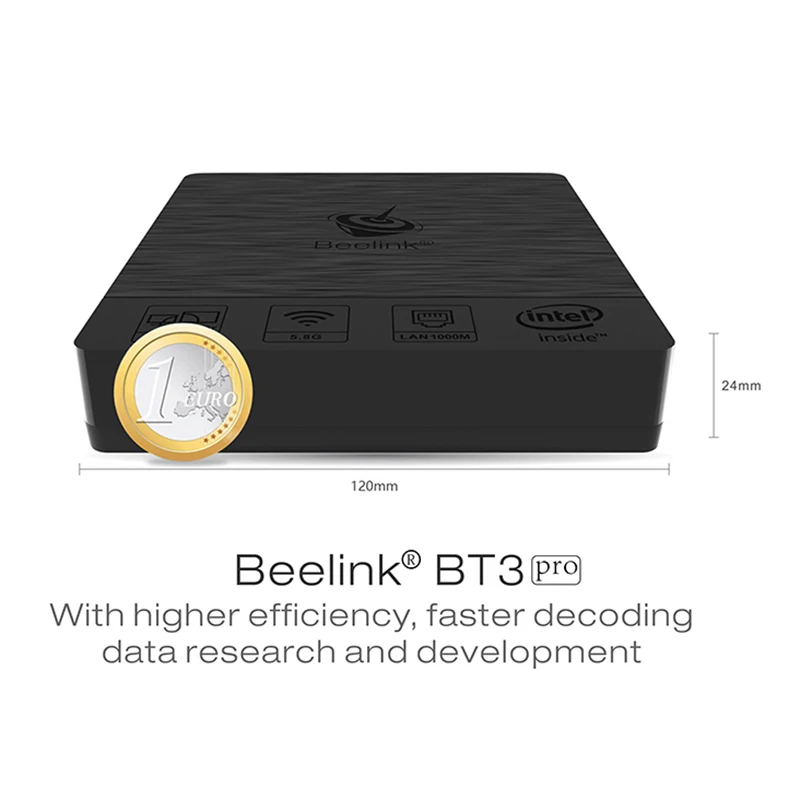 Beelink Beelink BT3 Pro II Мини ПК Intel Atom X5-Z8350 2,4/5,8 ГГц двухдиапазонный WiFi Bluetooth 4,0 Ethernet 1000 Мбит/с 4 Гб