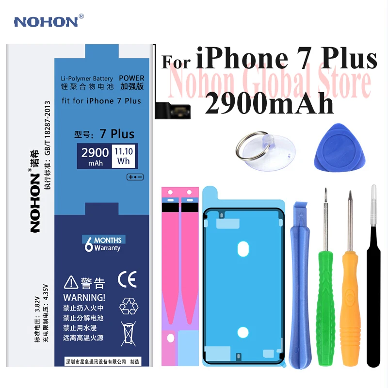 NOHON Mobile Battery for Apple iPhone 6 7 Plus 6P 7P iPhone6 2200mAh 3360mAh Bateria+Tools Sticker For iPhone 6 7 Plus Batteries