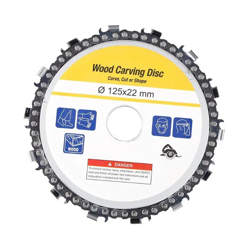 

5 Inch Grinder Chain Disc 22mm 14 Teeth Wood Carving Disc for Woodworking