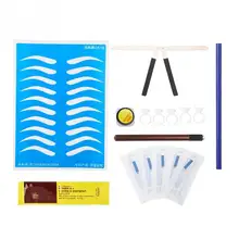 Бровей линейка для макияжа ручка-держатель игл Набор для бровей позиционный трафарет татуировки для формовки измерения чернил для татуажа, бодиарт инструментов-1 шт