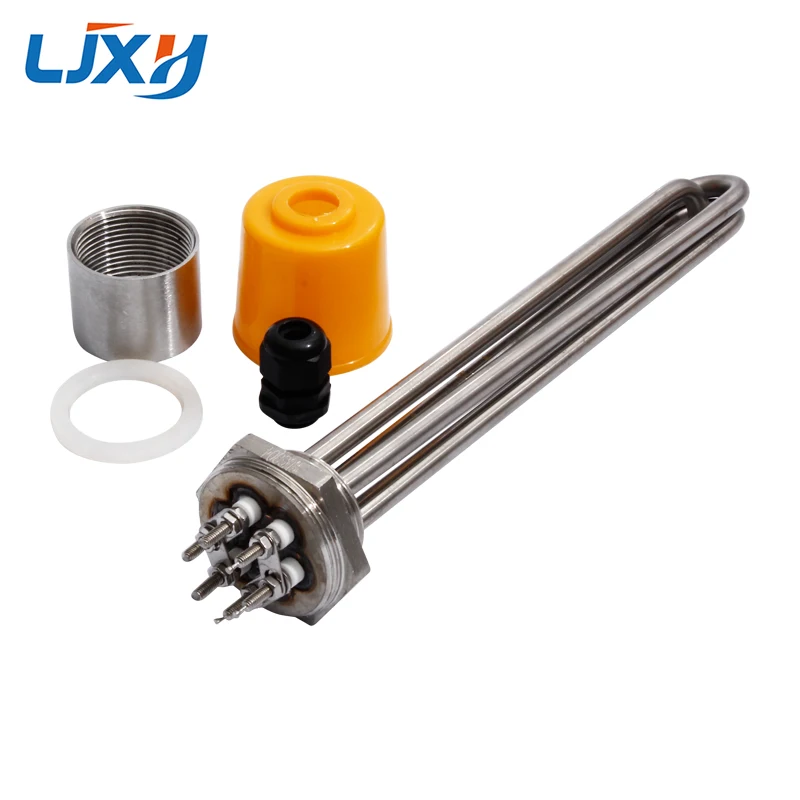 DHVIJA 1 1/4" Calentador De Inmersión BSP/DN32 Thread 304SUS Con Sonda Y Tornillo De Tierra Con Accesorios 3/4. 5/6/9/12KW Elemento Calefactor Joyous (Size : A-220V, Color : 9KW 290mm