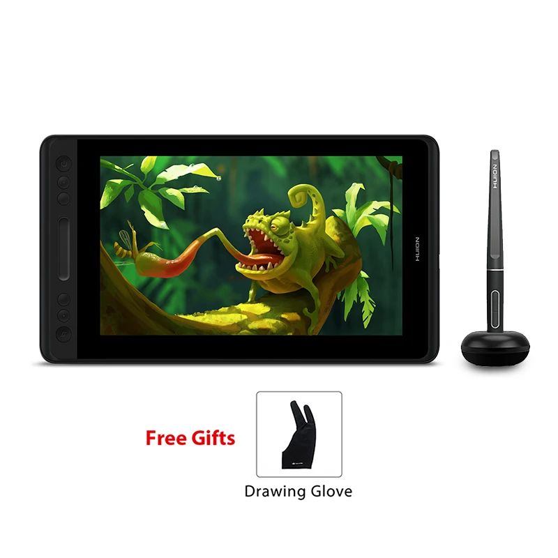 HUION-Tableta digital con bolígrafo sin batería, monitor de pantalla táctil de vidrio AG, modelo KAMVAS Pro 12 GT-116 con función de inclinación para realizar dibujo profesional