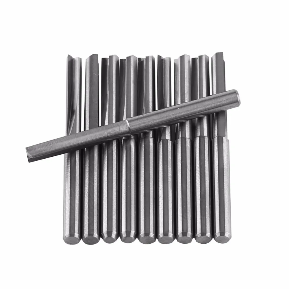 

Milling Cutter 10pcs 3.175mm CNC Cutting Tools Double Straight Two Flutes Router Bit 22mm 17mm Set For Milling Cutter