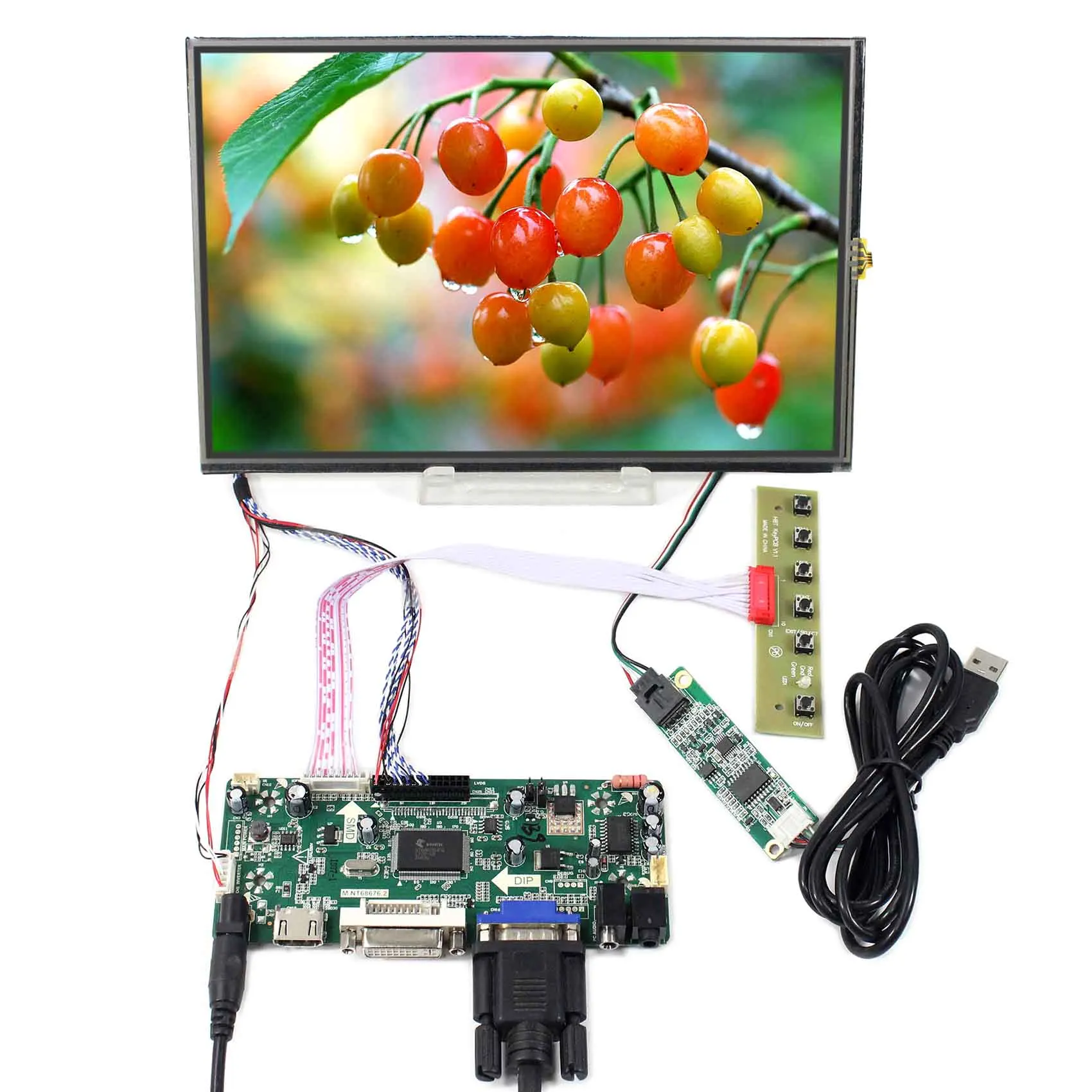 

10.1inch 1280X800 LCD Screen M101NWWB With Resistive Touch VS101TP-A4 work with HDMI DVI VGA AUDIO LCD Board