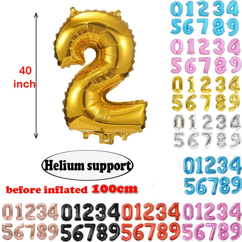 Balloons Decoration Party-Supplies Number-Helium Anniversary Happy-Birthday 100cm Globo Balloons Decoration Party-Supplies Number-Helium Anniversary Happy-Birthday 100cm Globo