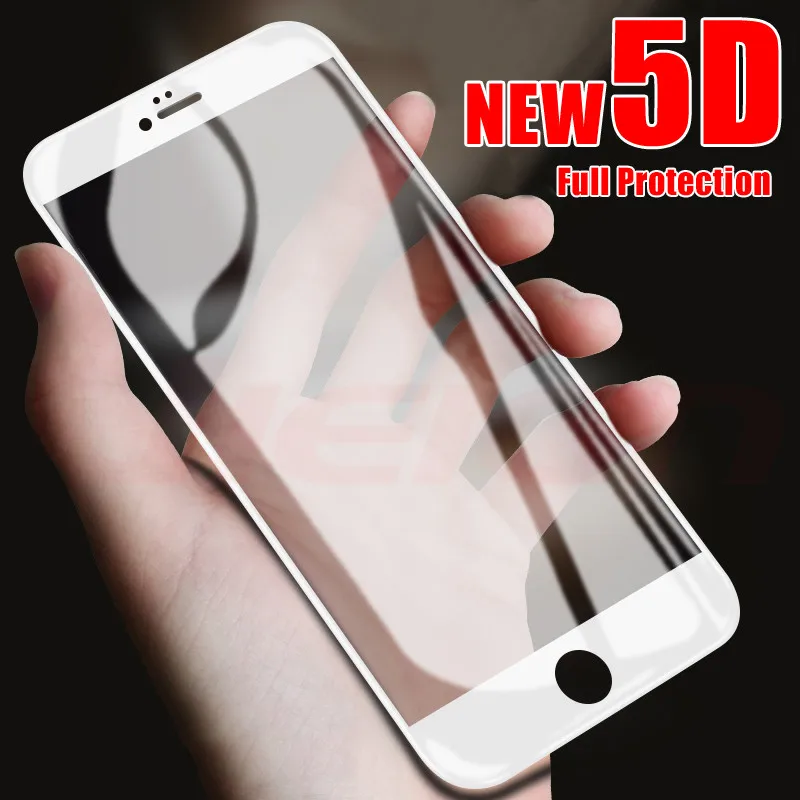 Goede 5D Gehard Glas op de Voor iPhone X 7 8 6 Plus Screen Protector Volledige Cover Beschermende Glas Voor iPhone 6 6 s 7 XR XS 5 Max film