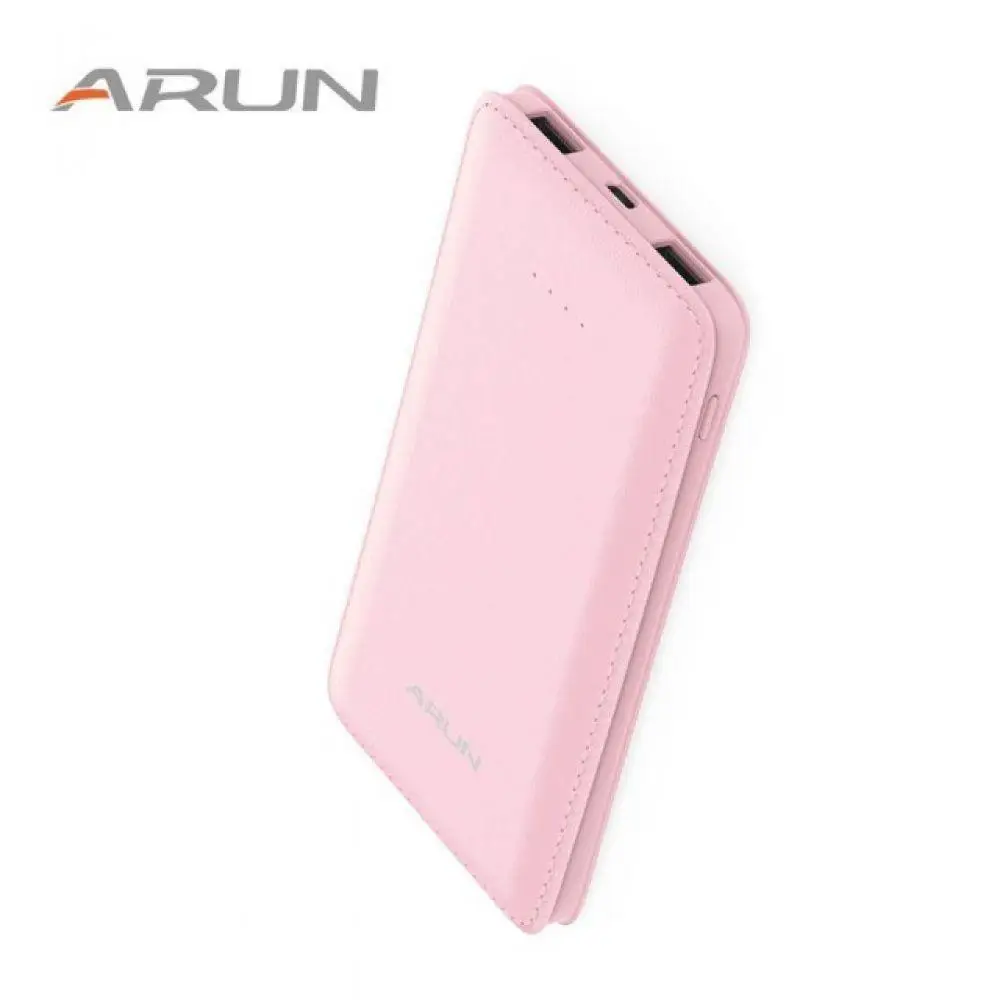 ARUN 10000 mAh power Bank 2 USB быстрая полимерная Внешняя батарея зарядное устройство для